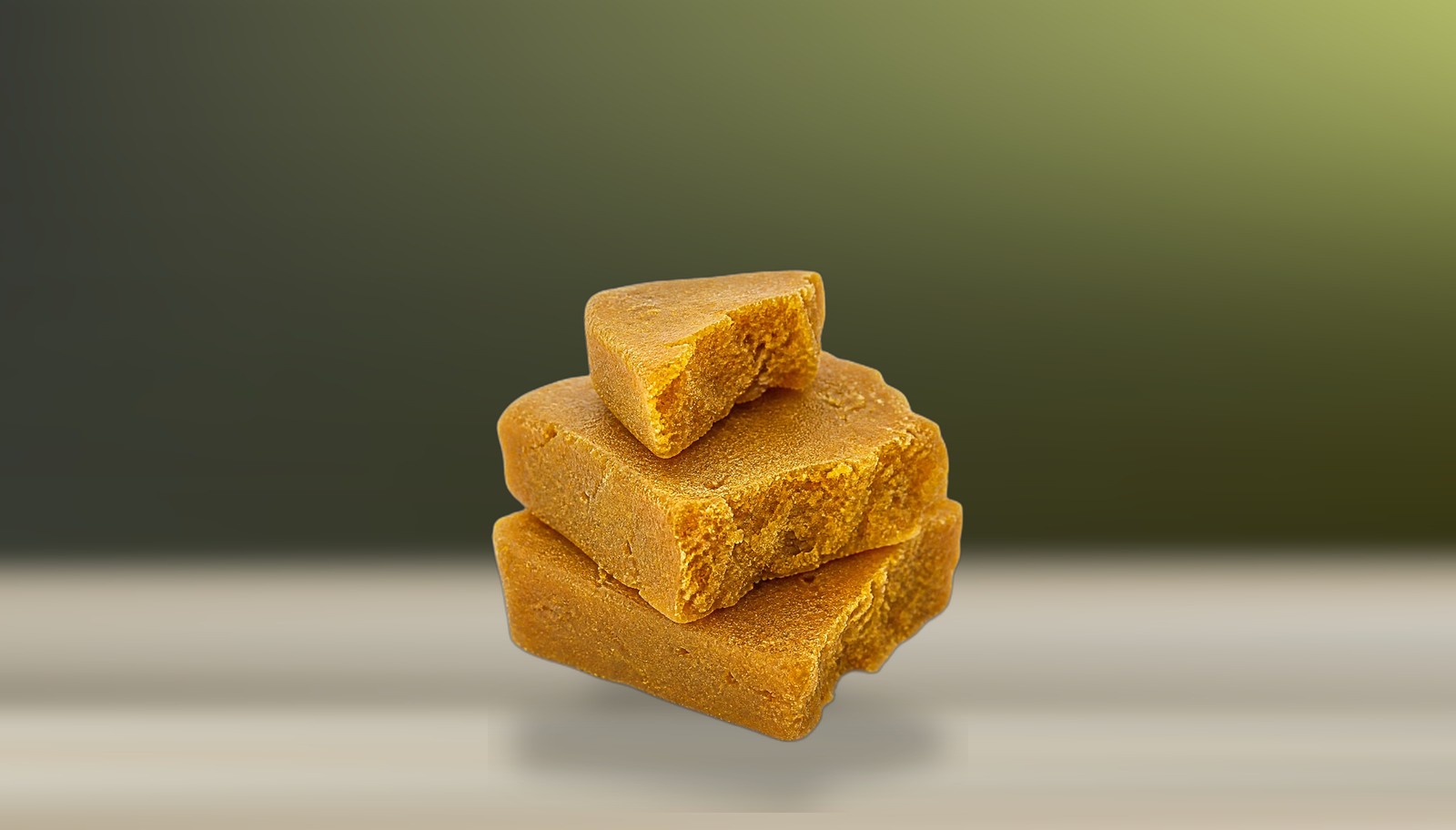 Hemp resin blocks stacked, macro product photo